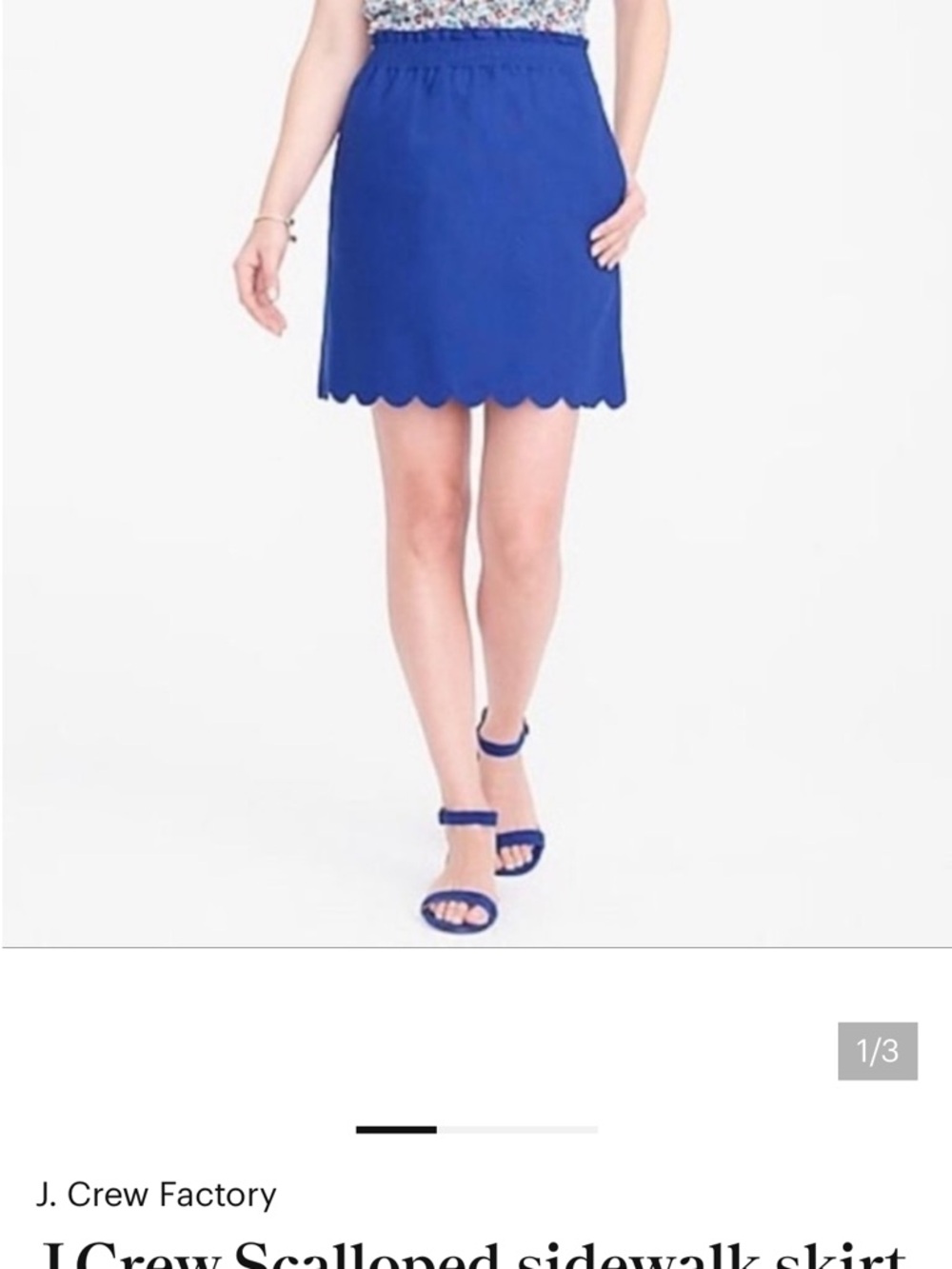 J. Crew Royal Blue Scalloped Sidewalk Skirt
